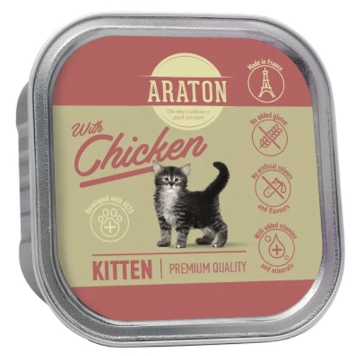 Вологий корм для кішок Araton Kitten with chicken 85 г (KIK45695) фото №1