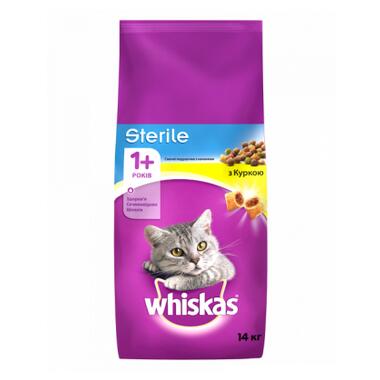 Сухий корм для кішок Whiskas для стерілізованих з куркою 14 кг (5900951259418) фото №1