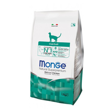 Сухий корм Monge Cat Hairball з куркою і кукурудзою для кішок страждають від скупчення грудок вовни в шлунку 1,5 кг фото №2