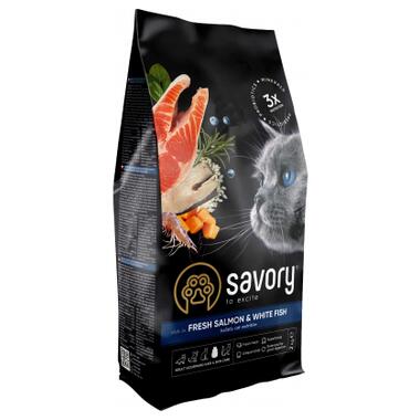 Сухий корм для кішок Savory Adult Cat Gourmand Fresh Salmon and White Fish 2 кг (4820232630020) фото №1