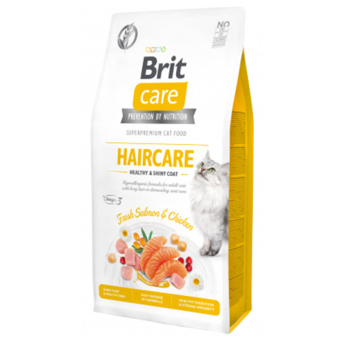Сухий корм для кішок Brit Care Cat GF Haircare Healthy and Shiny Coat 7 кг (8595602540877) фото №1