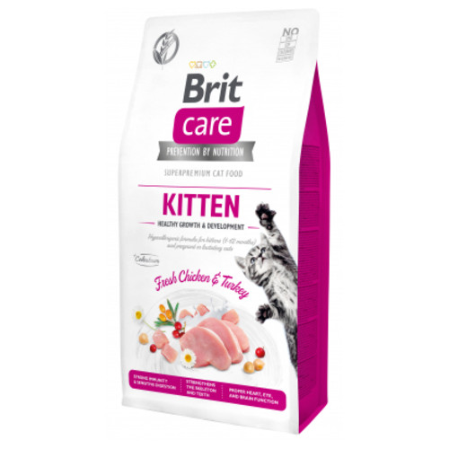Сухий корм для кішок Brit Care Cat GF Kitten HGrowth and Development 7 кг (8595602540662) фото №1