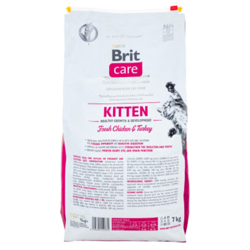 Сухий корм для кішок Brit Care Cat GF Kitten HGrowth and Development 7 кг (8595602540662) фото №2