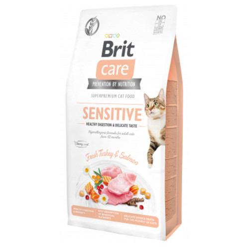 Сухий корм для кішок Brit Care Cat GF Sensitive HDigestion and Delicate Taste 7 кг (8595602540693) фото №1