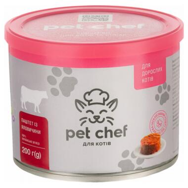 Паштет для котів Pet Chef з яловичиною 200 г (4820255190099) фото №1