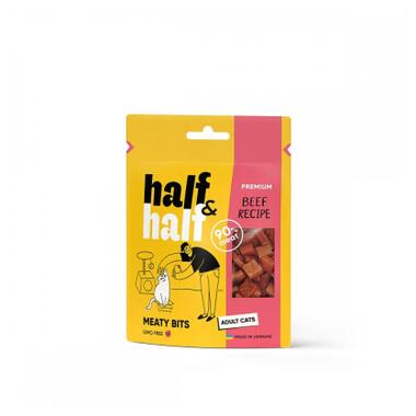 Ласощі для котів Half&Half у формі м'ясних шматочків з яловичиною 50 г (4823082431861) фото №1