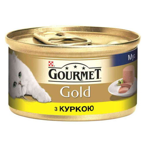 Вологий корм Purina Gourmet Gold для кішок з куркою 85 г (138377) фото №1