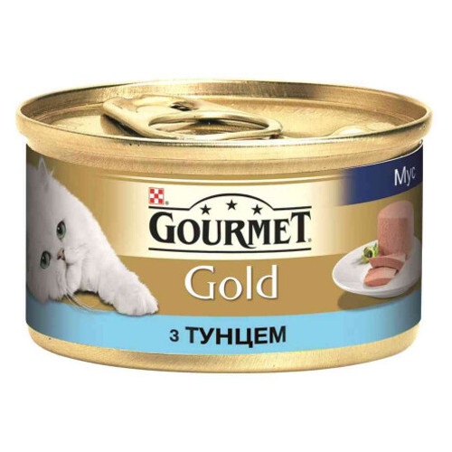 Вологий корм Purina Gourmet Gold для кішок з тунцем 85 г (138376) фото №1
