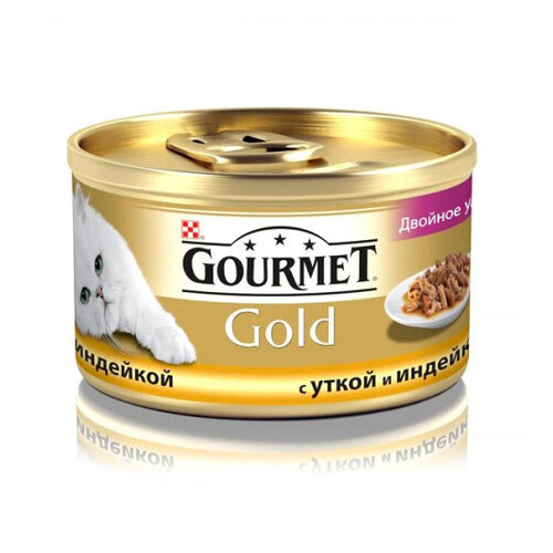 Вологий корм Purina Gourmet Gold для кішок з качкою та індичкою 85 г (138378) фото №1