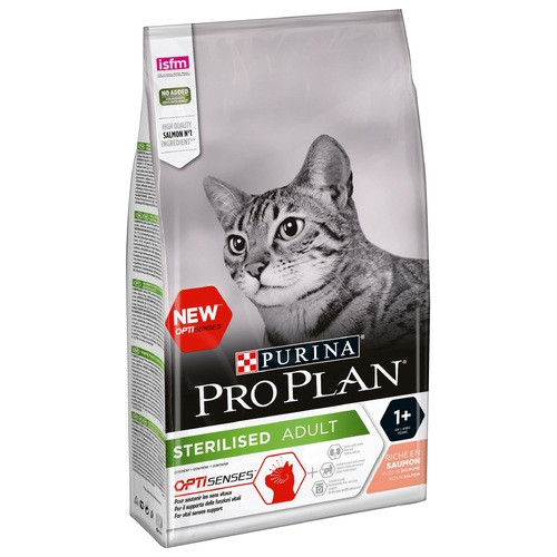 Сухой корм для стерилизованных кошек и котов Purina Pro Plan Sterilised Adult 1+ с лососем 1.5 кг (00-00029757) фото №1
