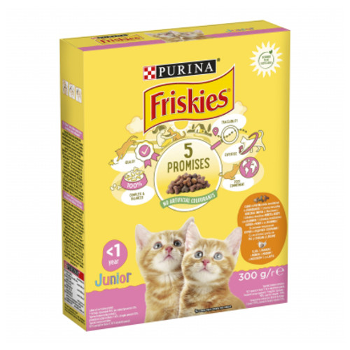 Сухий корм для кішок Purina Friskies Junior з куркою, молоком та овочами 300 г (7613031868360) фото №1