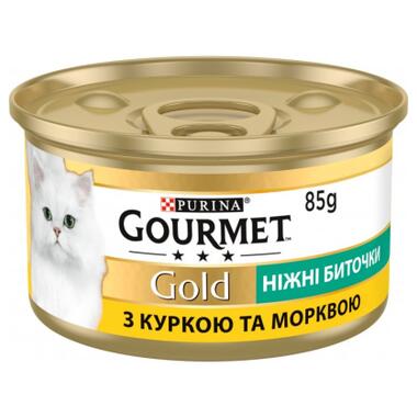 Вологий корм для кішок Purina Gourmet Gold. Ніжні биточки з куркою і морквою 85 г (7613035442207) фото №1
