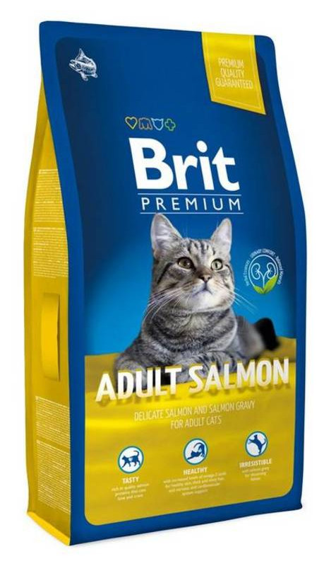 Корм для котов Brit Premium Cat Adult Salmon Лосось 8 kg (170362) фото №1