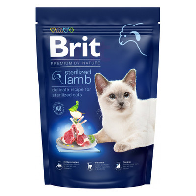Сухий корм для кішок Brit Premium by Nature Cat Sterilized Lamb 800 г (8595602553082) фото №1