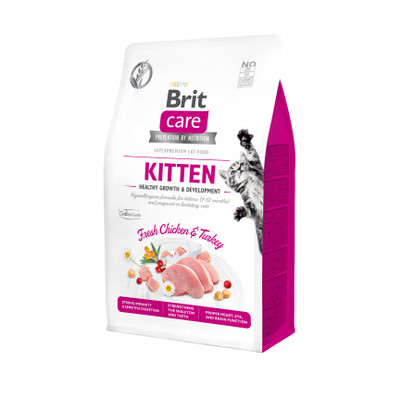 Сухий корм для кішок Brit Care Cat GF Kitten HGrowth and Development 400 г (8595602540686) фото №1