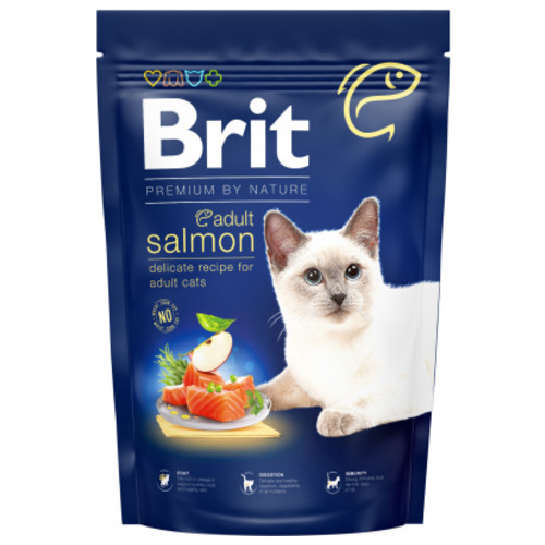 Сухий корм для кішок Brit Premium Nature Cat Adult Salmon 1.5 кг (8595602553136) фото №1