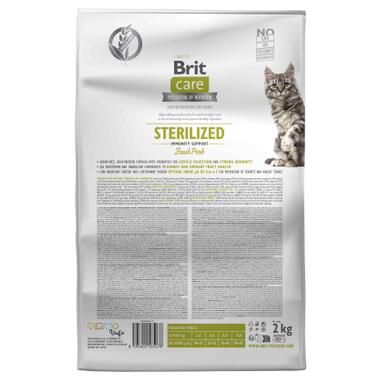 Сухий корм для кішок Brit Care Cat GF Sterilized Immunity Support зі свининою 2 кг (8595602565078) фото №2
