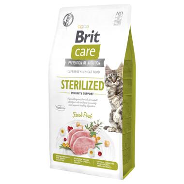 Сухий корм для кішок Brit Care Cat GF Sterilized Immunity Support зі свининою 7 кг (8595602565085) фото №1