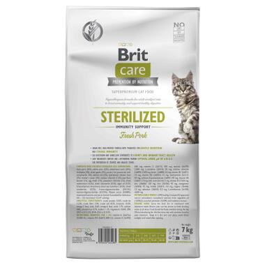 Сухий корм для кішок Brit Care Cat GF Sterilized Immunity Support зі свининою 7 кг (8595602565085) фото №2