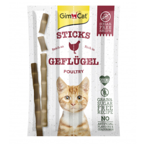 Ласощі для котів GimCat М'ясні палички з м'ясом птиці grain-free 4 шт (4002064400167) фото №1