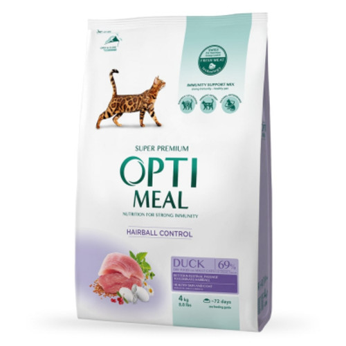 Сухий корм для кішок Optimeal для дорослих зі смаком качки 4 кг (B1840701) фото №1