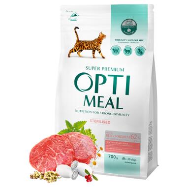 Сухий корм для кішок Optimeal для стерилізованих/кастрованих з високим вмістом яловичини та сорго 700 г (4820215369640) фото №9