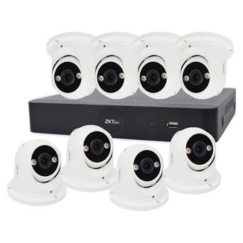 Комплект IP відеоспостереження з 8 камерами ZKTeco KIT-8508NER-8P/8-ES-852T11C-C фото №1