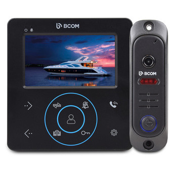Комплект відеодомофона BCOM BD-480M Black Kit: відеодомофон 4 та відеопанель фото №1