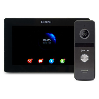 Комплект відеодомофона BCOM BD-770FHD Black Kit: відеодомофон 7 та відеопанель фото №1