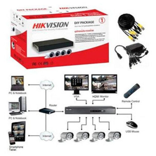 Комплект TurboHD відеоспостереження Hikvision DS-J142I/7104HGHI-SH фото №1