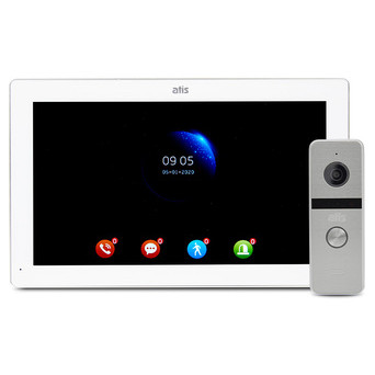 Комплект відеодомофону Atis AD-1070FHD/T White з підтримкою Tuya Smart AT-400HD Silver фото №1