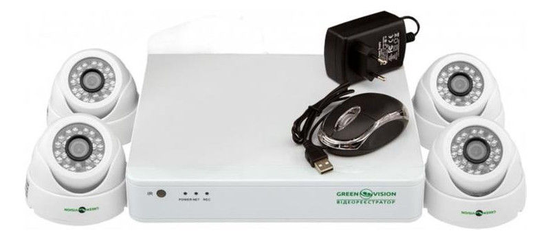 Комплект видеонаблюдения GreenVision GV-K-G01/04 720Р (LP4956) фото №1