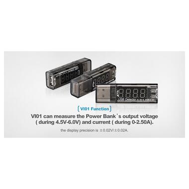 USB тестер вимірювач напруги та струму Xtar VI-01 (USB Detector) фото №5