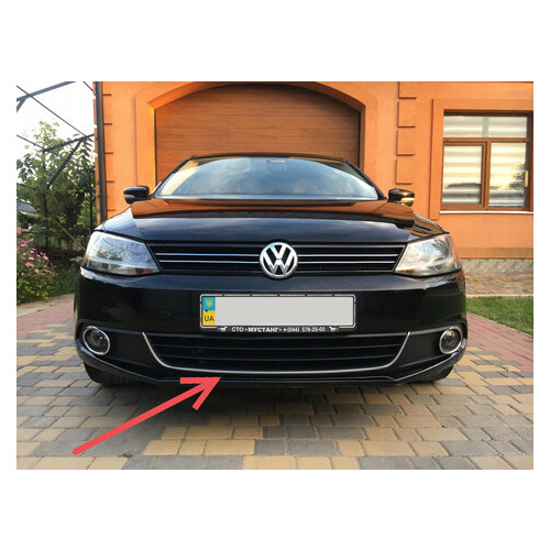 Посмішка на передній бампер U Carmos VW Jetta 2011-2014 (нержавіюча) (6459799) фото №1
