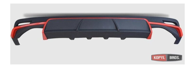 Toyota Camry XV70 2018 дифузор заднього бампера чорно-червоний (CPXV70RBDR) фото №1
