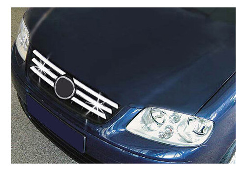 Накладки на решітку радіатора Volkswagen Polo 2001-2003 8 шт. нерж. (7507082) фото №1