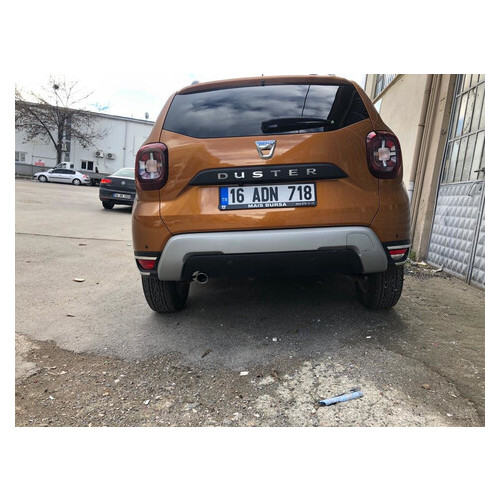 Накладки на відбивачі заднього бампера Renault Duster 2018-2 шт. нерж. (2025104) фото №2