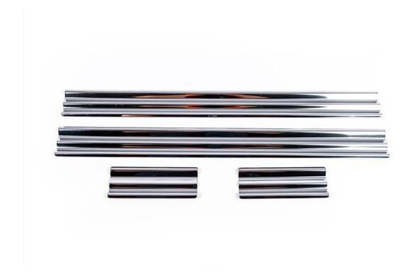 Накладки на пороги Mitsubishi L200 2006-2015 4 шт. нержавіюча сталь (6450126) фото №1