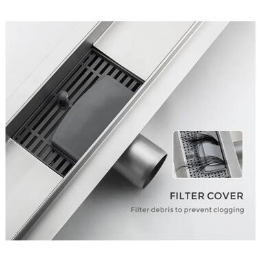 Душовий трап Gappo 70х800 мм нержавіюча сталь G88007-1 фото №3