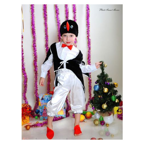 Детский карнавальный костюм Moda I Пингвин р.1 (3-5лет) Белый фото №2