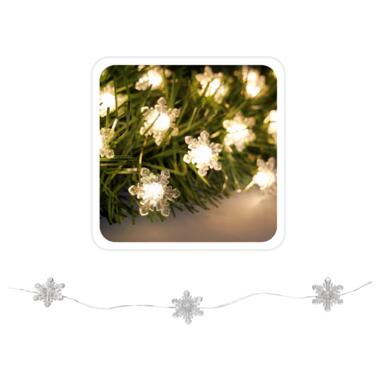Гірлянда-струна Сніжинки, 2,2 м, 20 LED теплий білий, 2АА батар. Chomik (5900779854208) фото №1