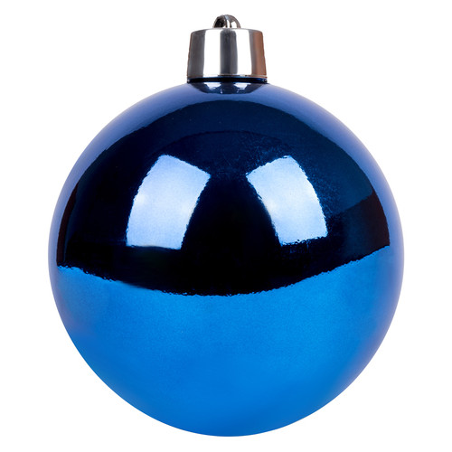 Новорічна куля Новорічка пластик, 20 см, синій, глянець (974070) фото №1