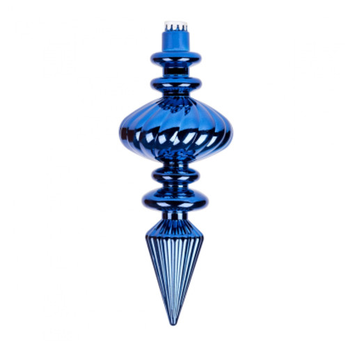 Ялинкова іграшка Novogod`ko Бурулька пластик 30 см синя глянець (974100) фото №1