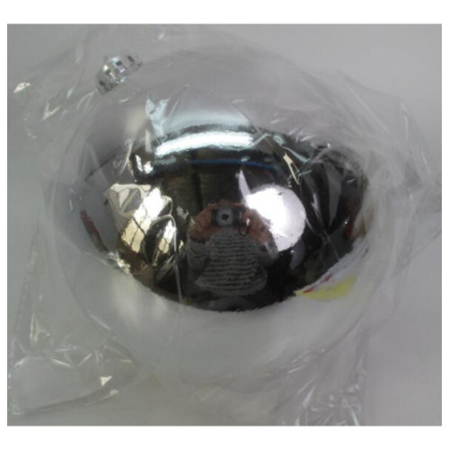 Елочная игрушка Novogod`ko шар пластик 15cм срібло глянець (974068) фото №1