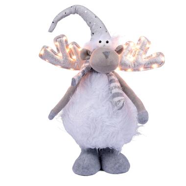 Новорічна м‘яка іграшка Novogod‘ko Олень в білому, 53см, LED роги (974646) фото №1