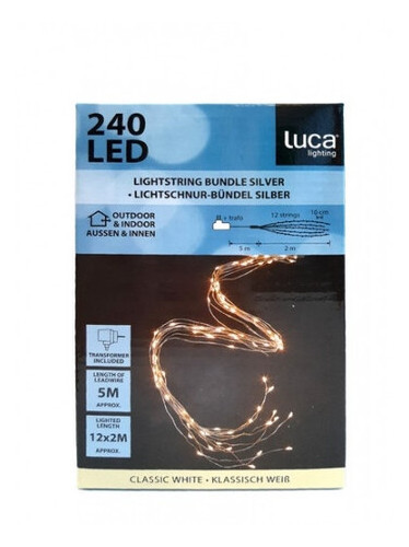 Лінійна гірлянда Luca Lighting LED Охоплення струн 2м срібна струна теплий білий (8718861853377) фото №5