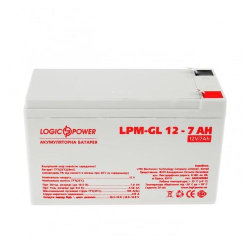 Акумуляторна батарея LogicPower 12V 7AH GEL (LPM-GL 12 - 7 AH) фото №1