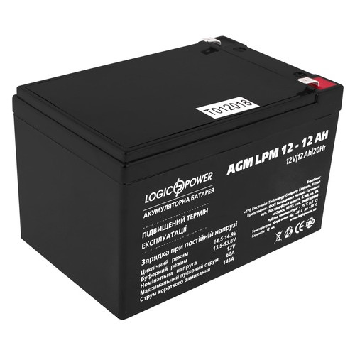 Акумуляторна батарея LogicPower LPM 12V 12AH AGM (LPM 12 - 12 AH) фото №2