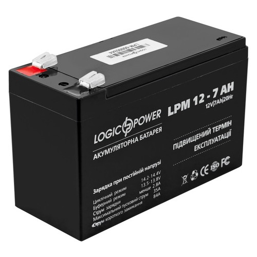 Акумулятор LogicPower LPM 12V 7.0AH AGM (LPM 12 - 7.0 AH) фото №2