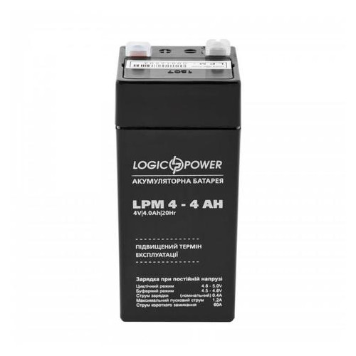Акумулятор LogicPower LPM 4V 4AH AGM (LPM 4 - 4 AH) фото №1
